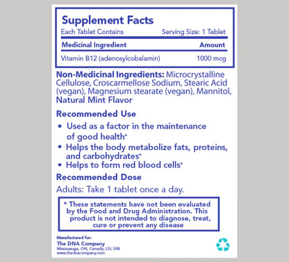 Sublingual Adenosylcobalamin (Vitamin B12 - 3 month supply)